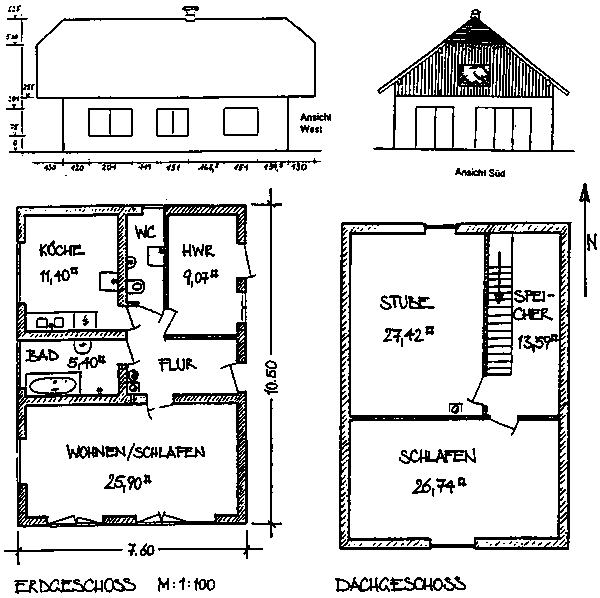 Grundriss des 2. Hauses von Gerhard Schönauer (14 kB)
